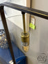 Antiqued Metal Floor Lamp With Clear Glass Round Shade Gold Base 12x61’’ Floor Lamp
