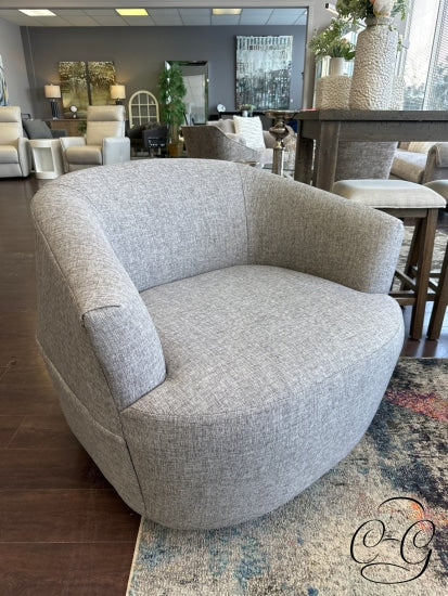 Birchwood Grey/Brown Fabric Swivel Chair