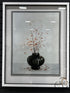 Black Pot With Red Flower And Branches Picture W/ White Frame