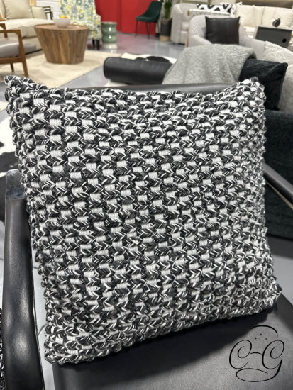 Braided Black & Grey Toss Pillow