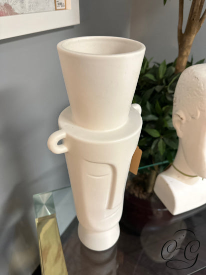 Cream Ceramic Head Vase