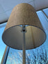Eq3 White Drum Heavy Marble Base Table Lamp With Grey/Silver Shade Floor
