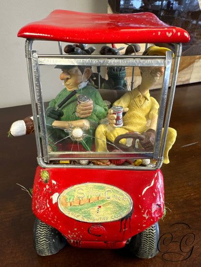 Guillermo Forchino Comic Figurine ’Red Golf Cart - Hole In One’ Home Decor