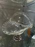 Murano White Crystal Basket Style Bowl On Pewter Base