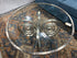 Round Glass Top Coffee Table With Brushed Pewter Finish Metal Trim Swirl Base