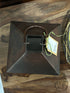 Square Dark Brown Metal Lantern