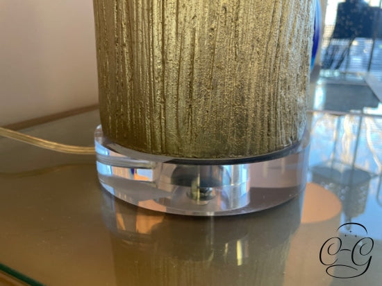 Silver Log Base Table Lamp