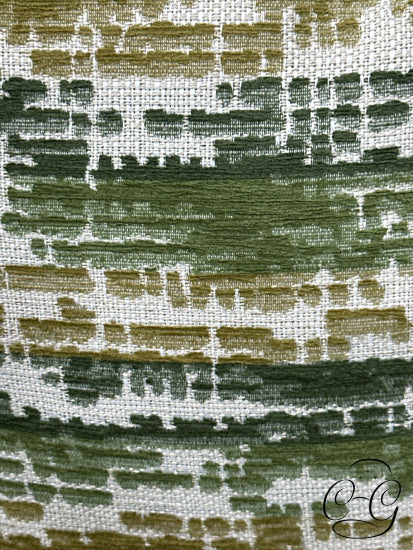 2 Tone Green Gold White Pattern Toss Pillow