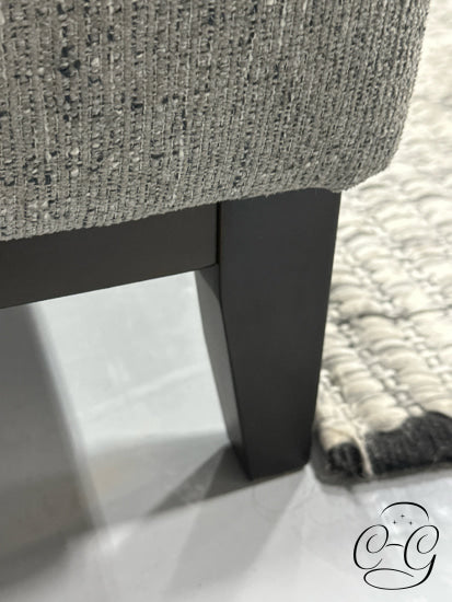 2 Tone Grey Tweed Ottoman With Dark Brown Base/Legs 36x26x18’’ Ottoman