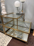 2 Tier End Table With Glass Shelf Gold Metal Frame