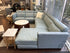 4 Piece Light Bllue Venetian Leather Sectional 128x99x32’’ Leather Sectional