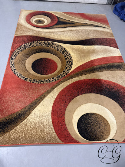 7x9’ Terracotta Premium Area Carpet W/Orange Brown Animal Print Abs. Design 7x9’ Rug