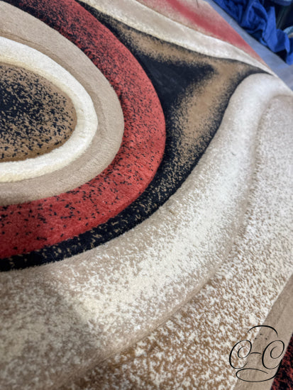 7x9’ Terracotta Premium Area Carpet W/Orange Brown Animal Print Abs. Design 7x9’ Rug