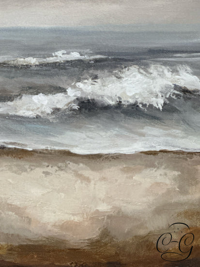 Abstract Landscape Sand/Wave Ocean Embellished I Artwork