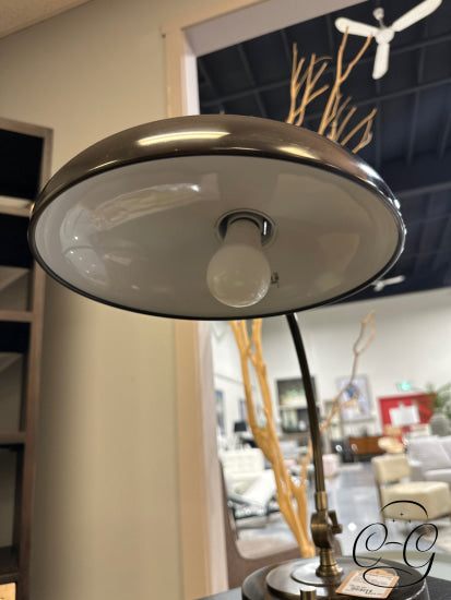 Adjustable Dark Grey/Brown Metal Task Desk Lamp Table