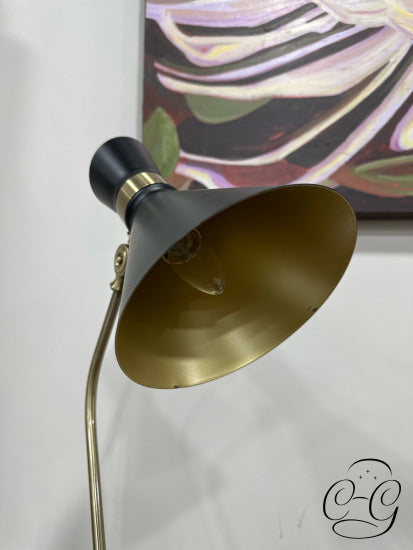 Adjustable Gold & Black Metal Task Table Lamp 9x7x26’’ Table Lamp
