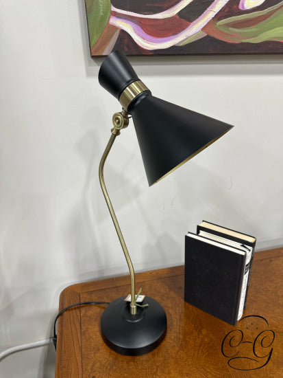 Adjustable Gold & Black Metal Task Table Lamp 9x7x26’’ Table Lamp