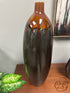 Amber Tall Ceramic Vase With Sparkle Grey Detailing