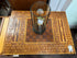 Antique Solid Wood Accent Table W/Cribbage Checkers Chess Board Drawer