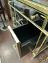 Antiqued Gold Leaf Trim Mirrored Chest/Dresser With 5 Drawers Chest