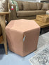 Apricot Wool Blend Hexagon Shape Ottoman 23x17x16’’ Ottoman