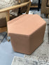 Apricot Wool Blend Hexagon Shape Ottoman 23x17x16’’ Ottoman