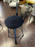 Art Deco Round Glass Top Bar Table W/Black Metal Base 5 Barstools Table