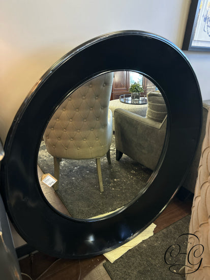 Bassett Mirrors Lg Black Metal Round Wall Mirror