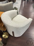 Beige Fabric Cuved Back Tub Chair With Dark Maple Legs 30x32x30’’ Chair