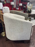 Beige Fabric Cuved Back Tub Chair With Dark Maple Legs 30x32x30’’ Chair