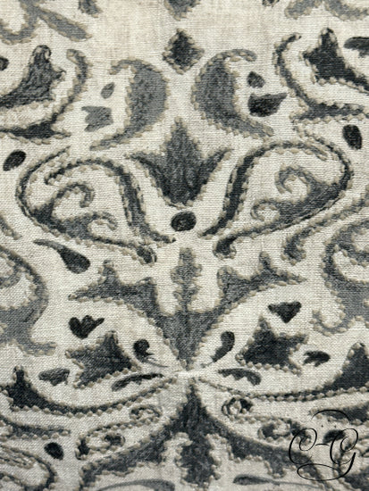 Beige Toss Pillow With Grey Taupe Pattern On One Side Pillow