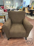 Birchwood Chocolate Fabric Arm Chair With Flared Tight Back Espresso Legs