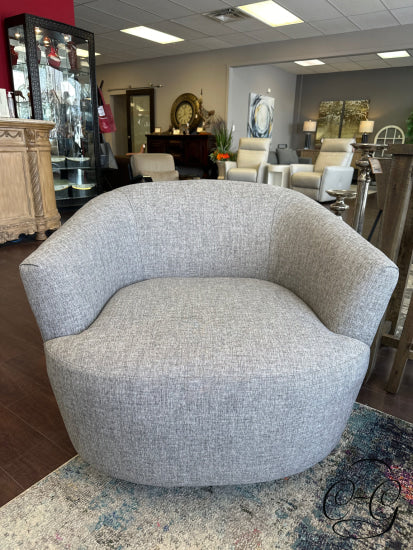 Birchwood Grey/Brown Fabric Swivel Chair