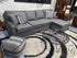 Birchwood Grey Velvet 2 Piece Sectional Laf 3 Seat Queen Sofa Bed/Raf Chaise Bed