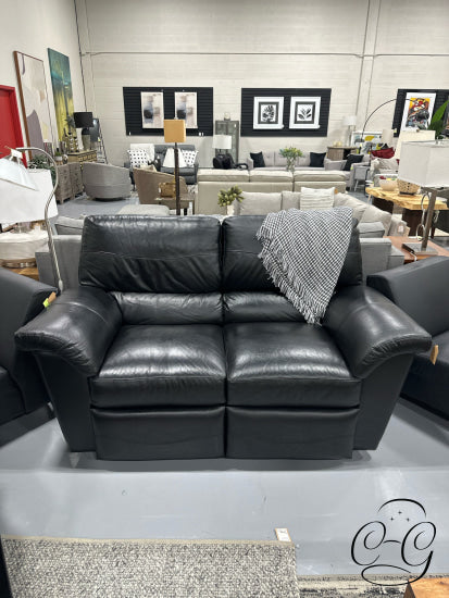 Black Leather Seating/Leather Match Manual Dual Reclining Loveseat 67x32x38’’ Reclining Loveseat