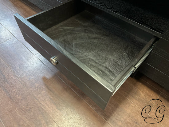 Black Long/Low Entertainment Stand W/3 Drawers Open Display Spaces 79x20x23’’ Entertainment Stand