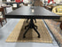 Black Metal Top Dining Table With Wrought Iron Double Pedestal Base *Heavy* Only