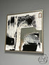 Black & White Grey Abstract Picture In Brushed Gold Frame