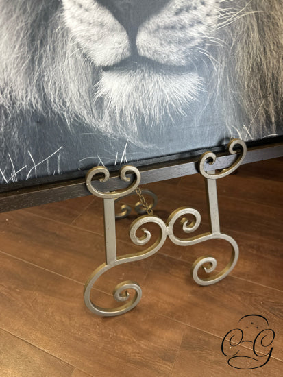 Black & White Lion Picture In Brown Frame 23x33’’ Picture