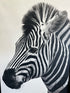 Black & White Zebra Picture In Brown Frame 23x33’’ Picture