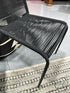 Black Woven Plastic Rope/Strap Design Indoor/Outdoor Patio Chair