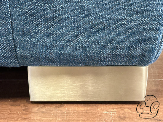 Blue Fabric Queen Sleeper Sofa Bed With Memory Foam Mattress