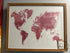 Blush Pink World Map Picture On Cream Background Light Wood Frame