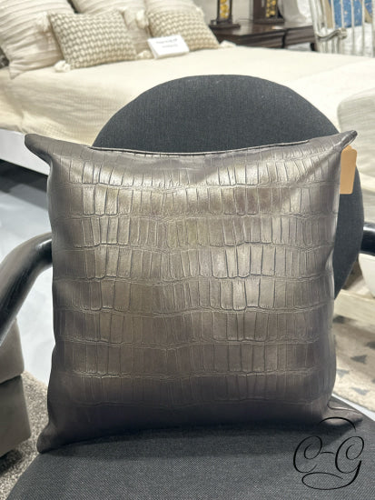 Bronze Faux Reptile Texture Toss Pillow 16x16’’ Pillow