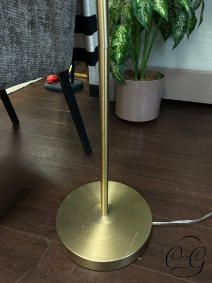 Brushed Gold Base Floor Lamp With Sparkle Shade