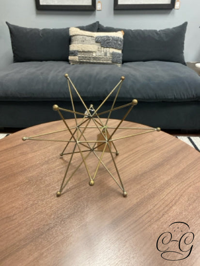 Brushed Gold Metal Star Shaped Orb Home Decor