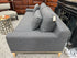 Carbon Grey Bench Seat Sofa W/Exposed Natural Oak Wood Base