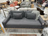 Carbon Grey Bench Seat Sofa W/Exposed Natural Oak Wood Base