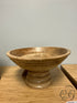 Carved Wood Bowl On Pedestal 10x5’’ Home Decor