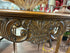Cherry Oak Finish Large Carved Console Table With Cabriole Legs
